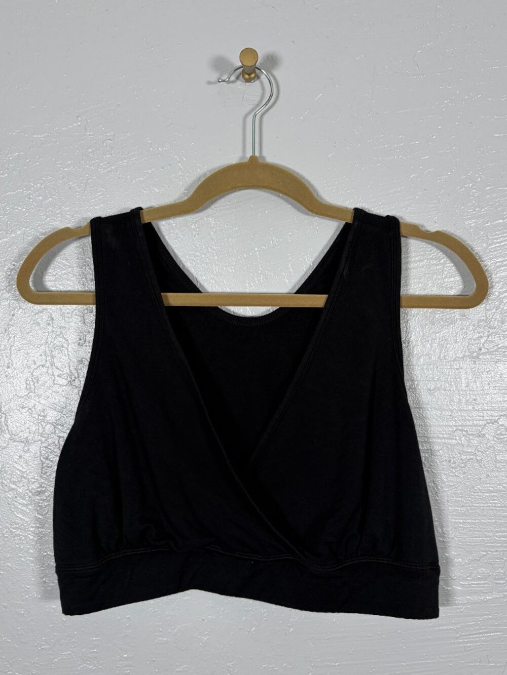 Kindred Bravely Women 1X Busty Black French Terry Racerback Nursing Sleep Bra